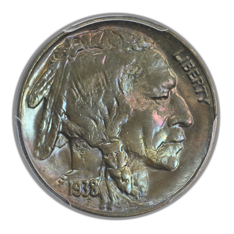 1938-D Buffalo Nickel 5C PCGS MS66 - TONED!