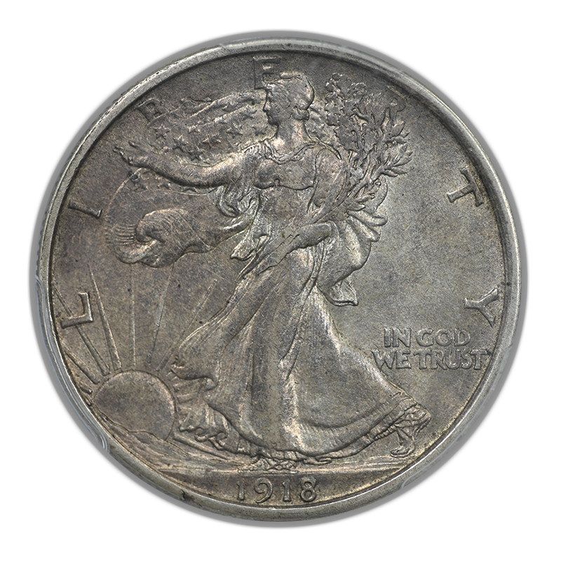 1918-D Walking Liberty Half Dollar 50C PCGS AU55
