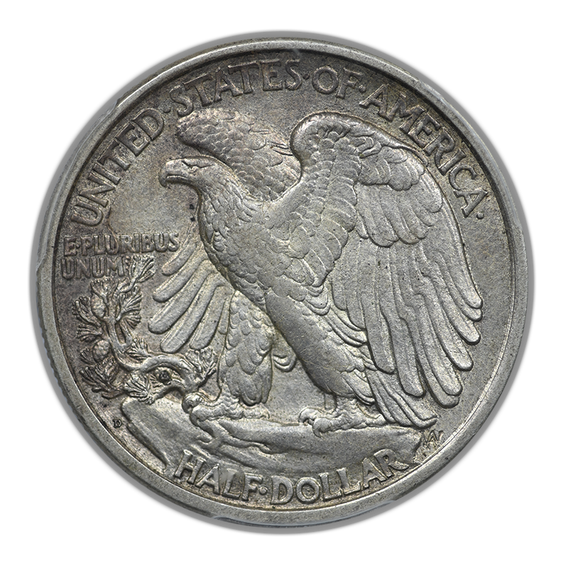 1918-D Walking Liberty Half Dollar 50C PCGS AU55