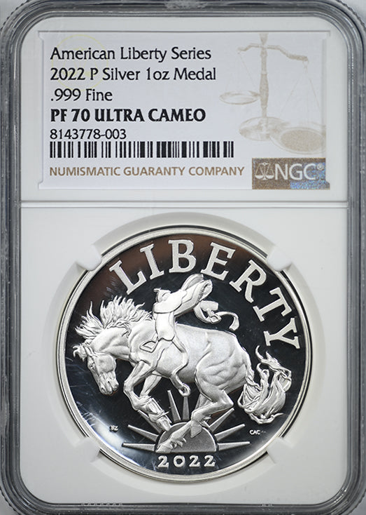 2022-P Proof American Liberty Series Silver 1oz Medal .999 Fine NGC PF70 ULTRA CAMEO