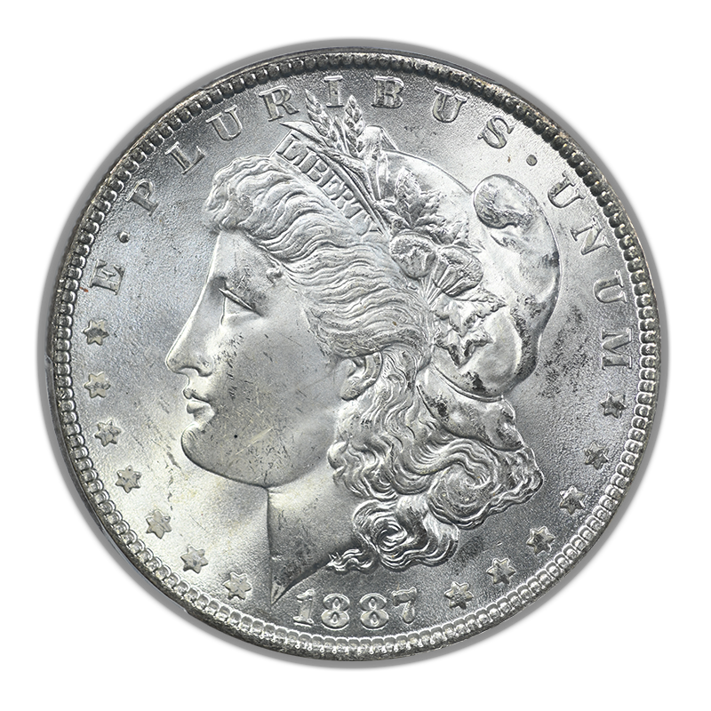 1887 Morgan Dollar $1 PCGS MS66 CAC Obverse