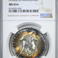 1947-S Philippines 1 Peso NGC MS65* Star - Douglas MacArthur - RAINBOW TONED!