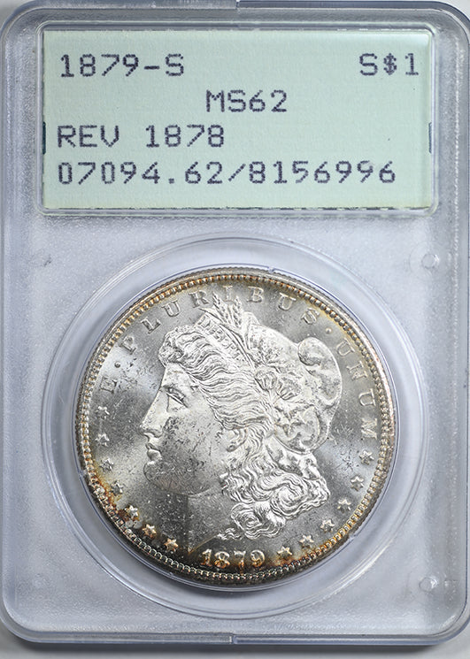 1879-S Morgan Dollar $1 PCGS Rattler MS62 - Reverse of 1878