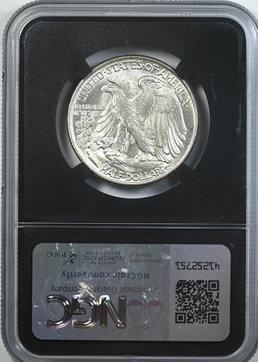 1943 Walking Liberty Half Dollar 50C NGC MS64 with Original Bag Fragment