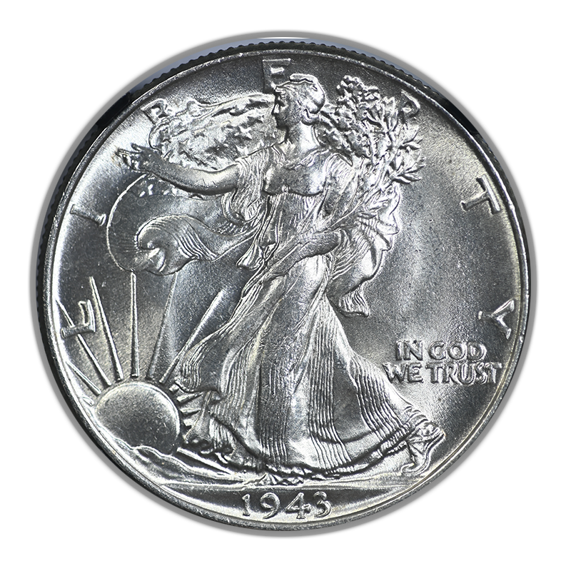1943 Walking Liberty Half Dollar 50C NGC MS64 with Original Bag Fragment