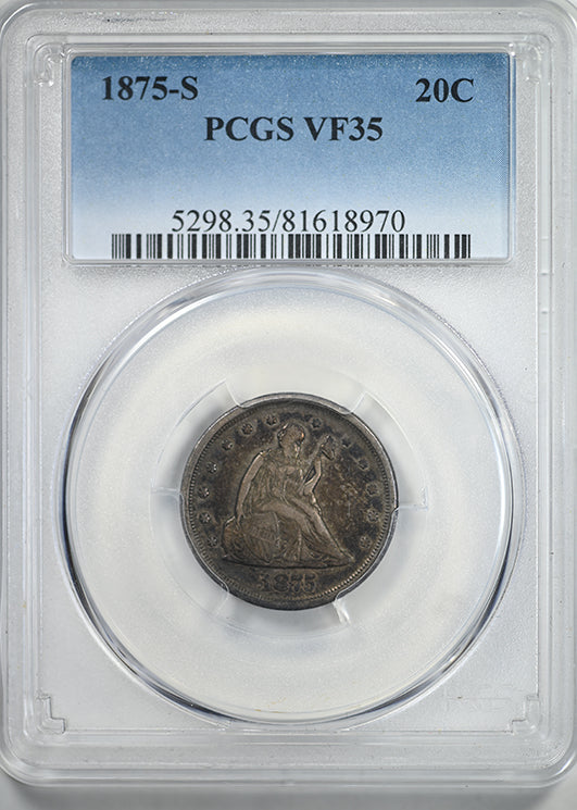 1875-S Twenty Cent Piece 20C PCGS VF35