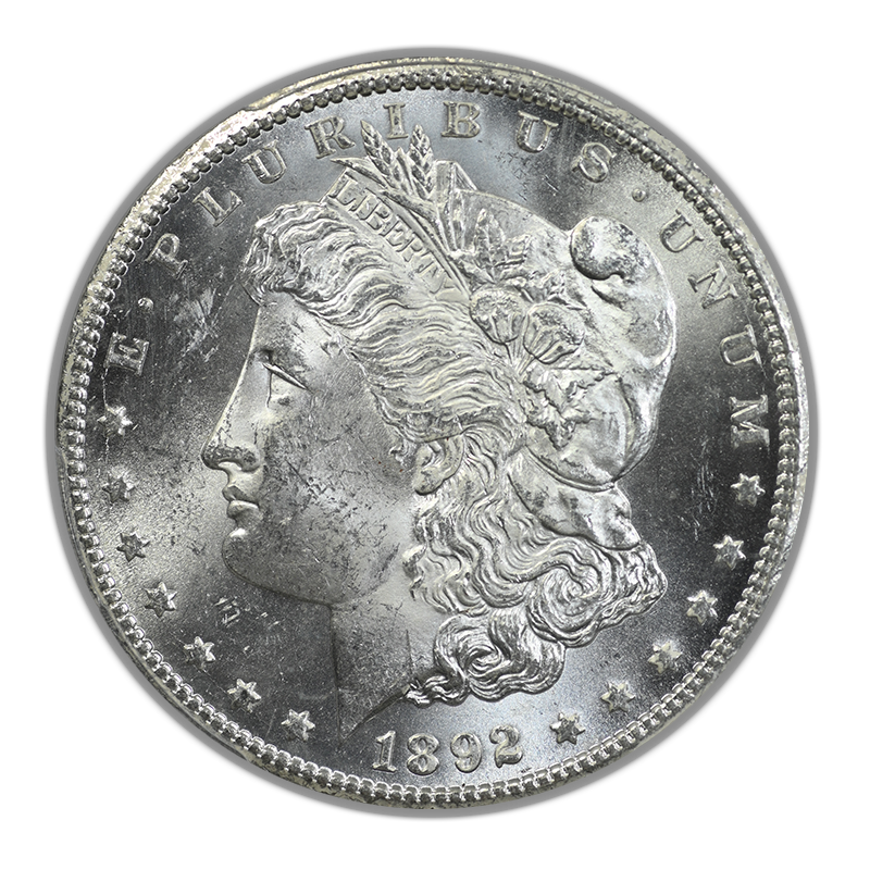 1892-CC Morgan Dollar $1 PCGS MS63 Obverse