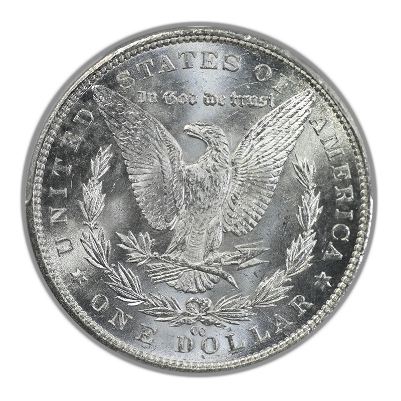 1892-CC Morgan Dollar $1 PCGS MS63 Reverse