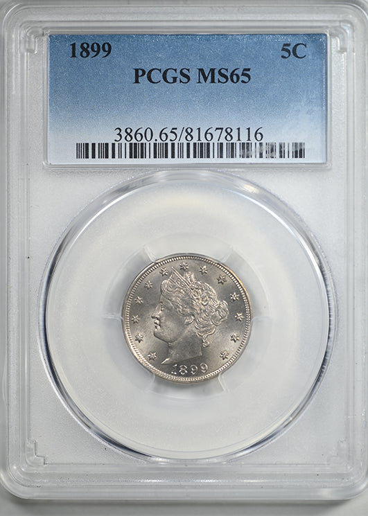 1899 Liberty V-Nickel 5C PCGS MS65