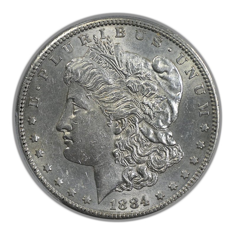 1884-S Morgan Dollar $1 PCGS AU55 Obverse