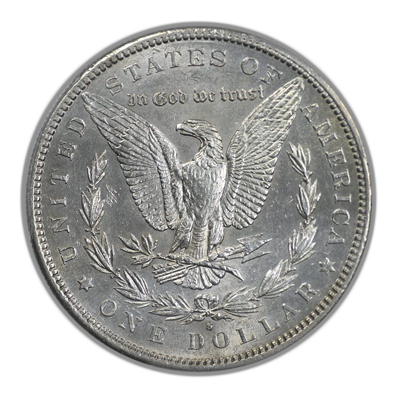 1884-S Morgan Dollar $1 PCGS AU55 Reverse