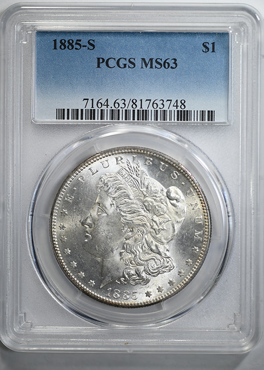 1885-S Morgan Dollar $1 PCGS MS63