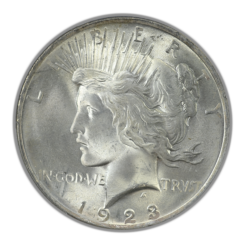 1923 Peace Dollar $1 PCGS MS64+