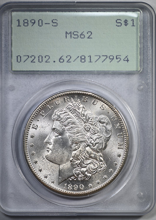 1890-S Morgan Dollar $1 PCGS Rattler MS62