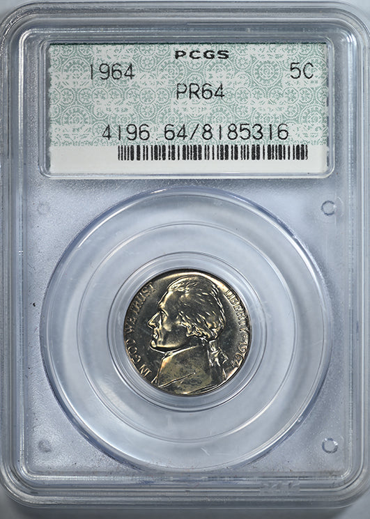 1964 Proof Jefferson Nickel 5C PCGS Doily PR64