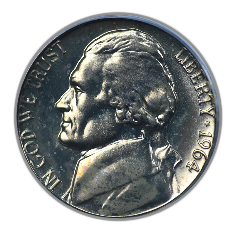 1964 Proof Jefferson Nickel 5C PCGS Doily PR64
