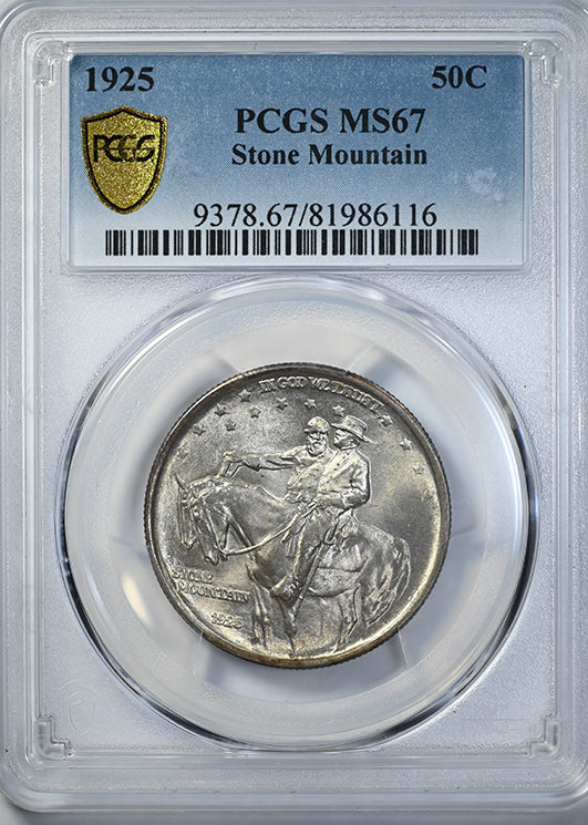 1925 Stone Mountain Classic Commemorative Half Dollar 50C PCGS MS67 Obverse Slab