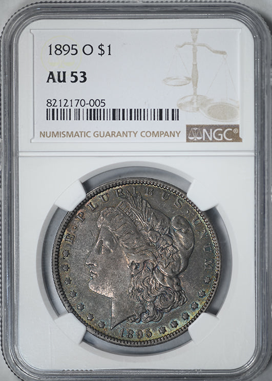1895-O Morgan Dollar $1 NGC AU53 - TONED!