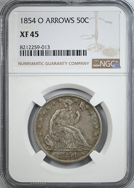 1854-O Liberty Seated Half Dollar 50C NGC XF45 - Arrows