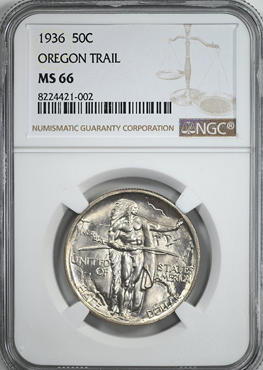 1936 Oregon Trail Classic Commemorative Half Dollar 50C NGC MS66