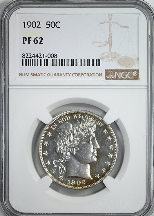 1902 Proof Barber Half Dollar 50C NGC PF62