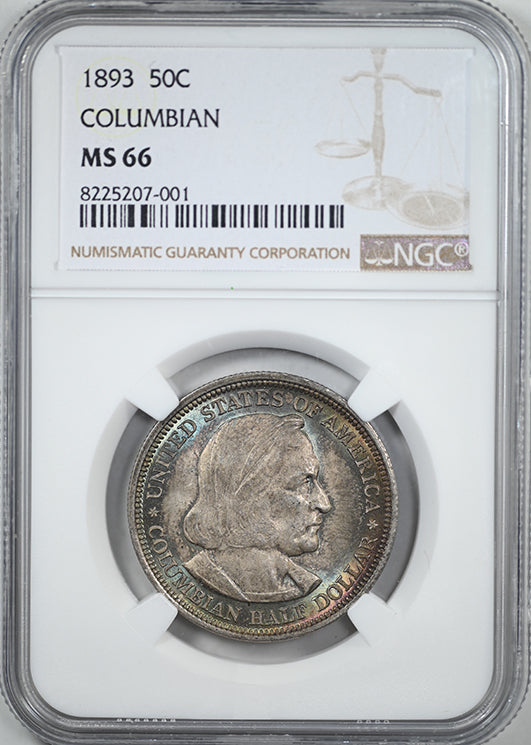 1893 Columbian Exposition Classic Commemorative Half Dollar 50C NGC MS66 - TONED!