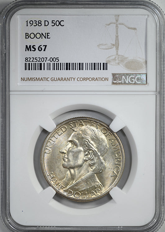 1938-D Boone Classic Commemorative Half Dollar 50C NGC MS67