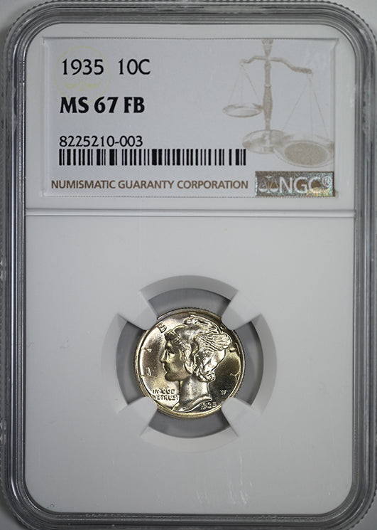 1935 Mercury Dime 10C NGC MS67FB - Full Bands