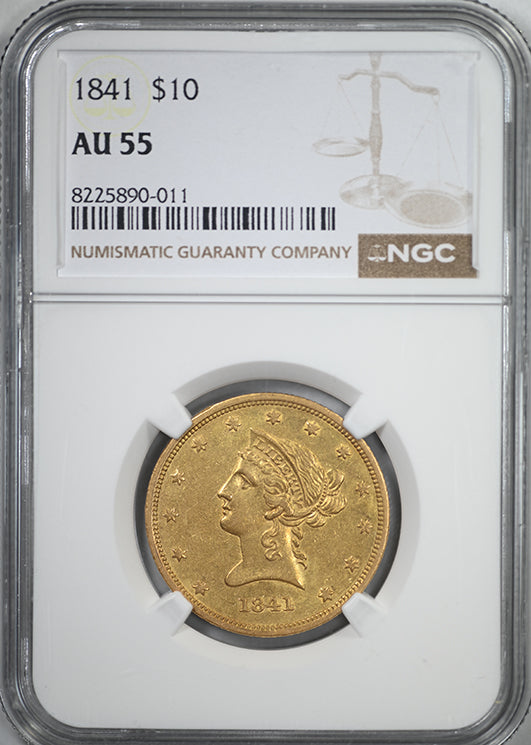 1841 Liberty Head Gold Eagle $10 NGC AU55