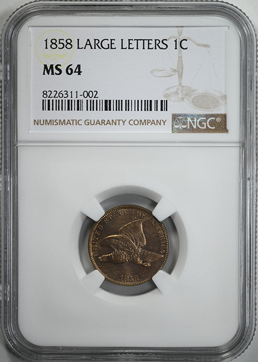 1858 Flying Eagle Cent 1C NGC MS64 - Large Letters