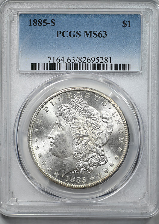 1885-S Morgan Dollar $1 PCGS MS63