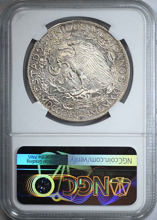 1921 Mo Mexico Silver Dos Pesos S2P NGC AU55 - Independence Centennial