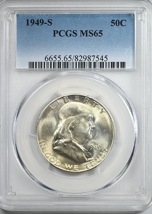 1949-S Franklin Half Dollar 50C PCGS MS65