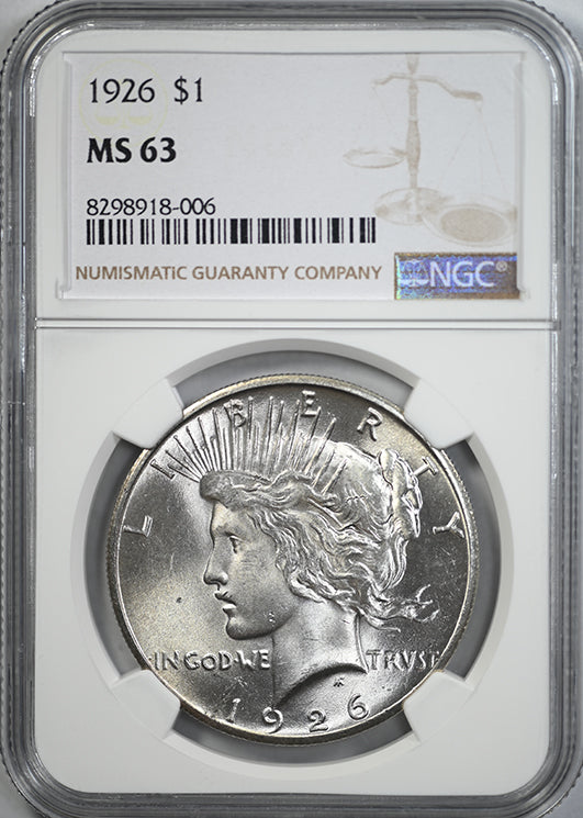 1926 Peace Dollar $1 NGC MS63