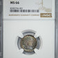 1899 Barber Dime 10C NGC MS66 - TONED!