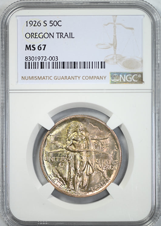1926-S Oregon Trail Classic Commemorative Half Dollar 50C NGC MS67
