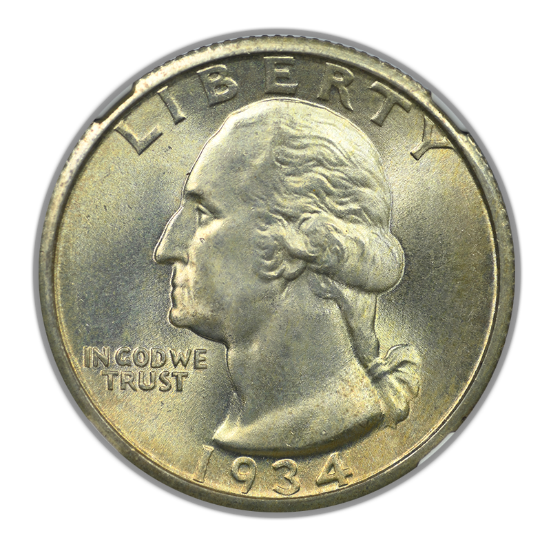 1934 Washington Quarter 25C NGC MS67