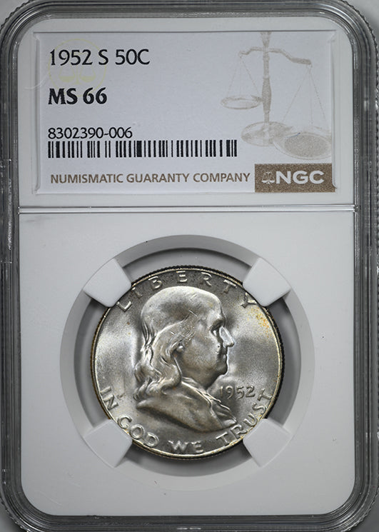 1952-S Franklin Half Dollar 50C NGC MS66