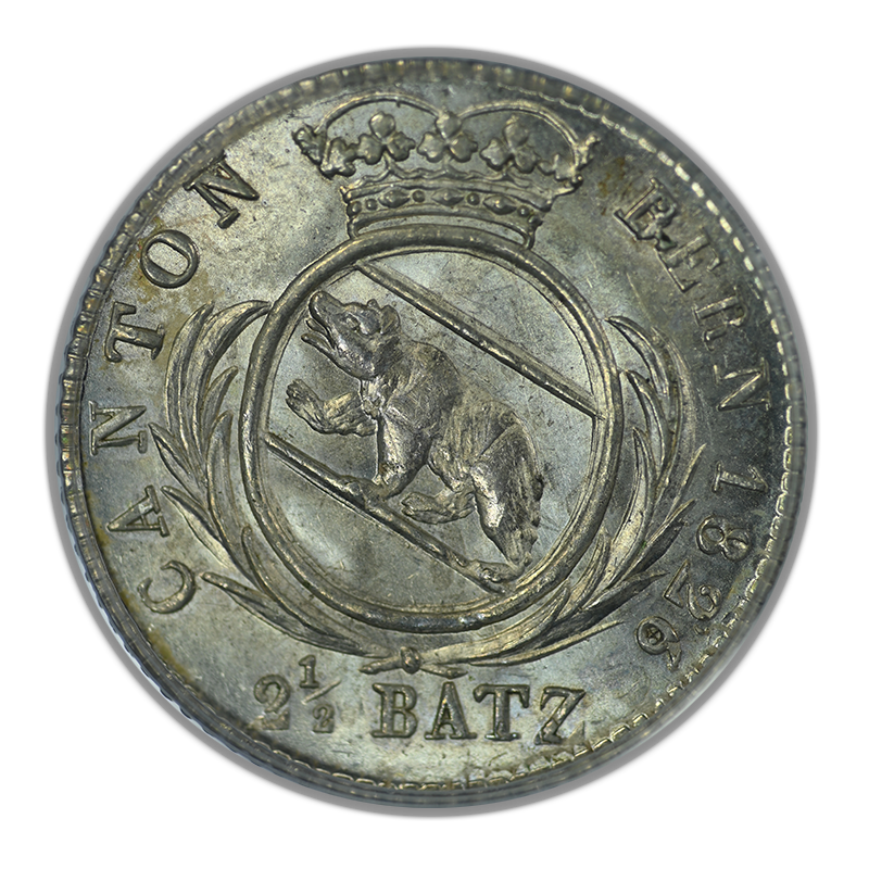 1826 Switzerland 2 1/2B Batz SW-Bern PCGS MS64 OGH