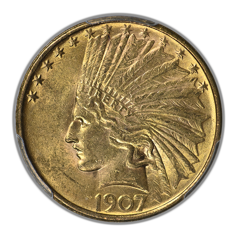 1907 Indian Head Gold Eagle $10 PCGS MS62 - No Motto