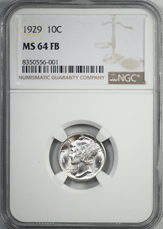 1929 Mercury Dime 10C NGC MS64FB - Full Bands