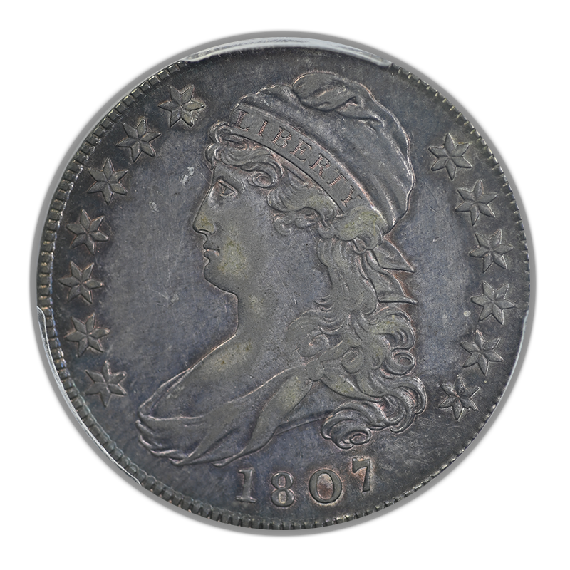 1807 Capped Bust Half Dollar 50C PCGS AU50 O-112 Large Stars 50/20