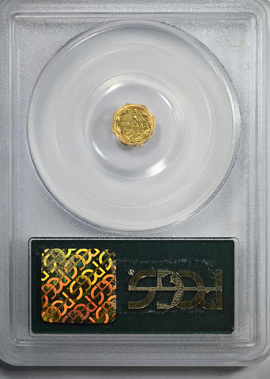 1870 California Fractional Gold Octagonal Liberty Head 1/4 Dollar G25C PCGS AU58 BG-759 OGH Reverse Slab