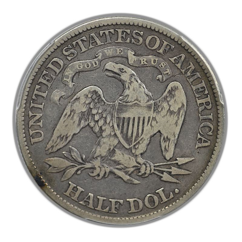 1881 Liberty Seated Half Dollar 50C PCGS F12 Reverse