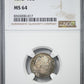 1892 Barber Dime 10C NGC MS64 - TONED!