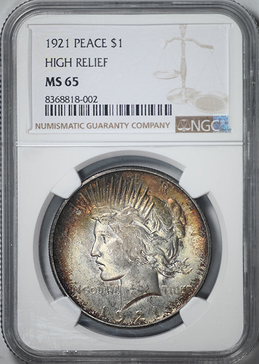 1921 Peace Dollar $1 NGC MS65