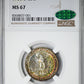 1958-D Washington Quarter 25C NGC MS67 CAC - RAINBOW TONED!