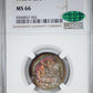 1958-D Washington Quarter 25C NGC MS66 CAC - RAINBOW TONED!