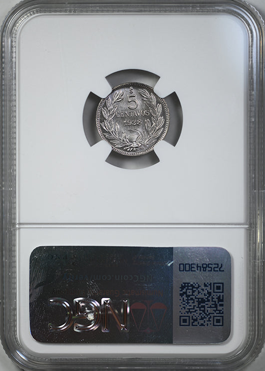 1938 SO Chile 5C Centavos NGC MS66