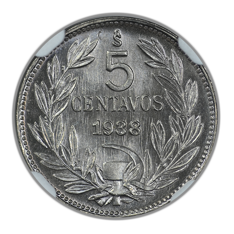 1938 SO Chile 5C Centavos NGC MS66